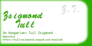zsigmond tull business card